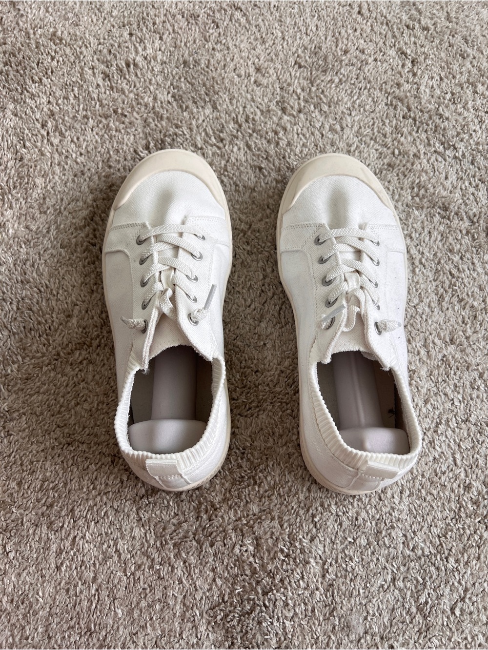 torrid Off-White Canvas Lace-Up Sneakers